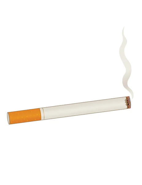 Un solo cigarrillo encendido — Vector de stock