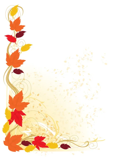 Una frontera elegante con hojas de otoño — Vector de stock