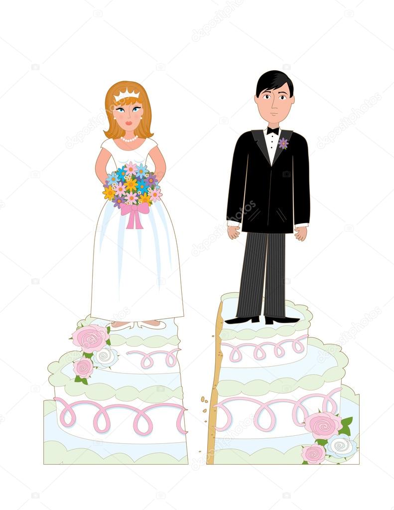 Bride and groom on a wedding cake