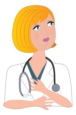 Nurse with a stethoscope clipart