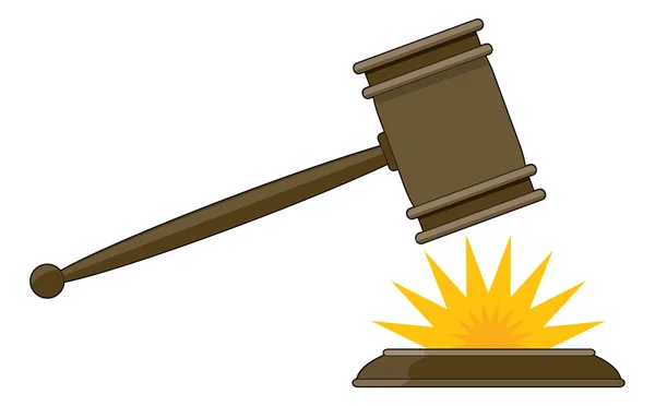 Judge's gavel striking — Stock Vector