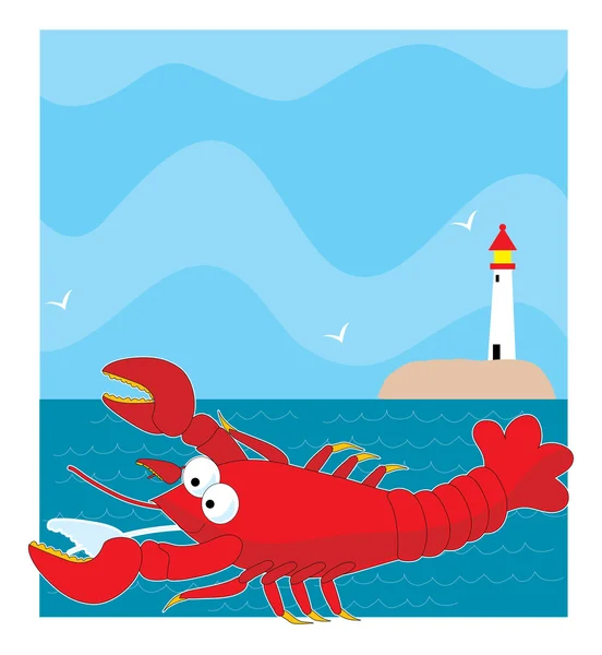 A large red lobster — Stock Vector