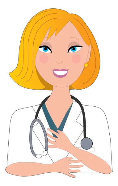 Krankenschwester mit Stethoskop — Stockvektor