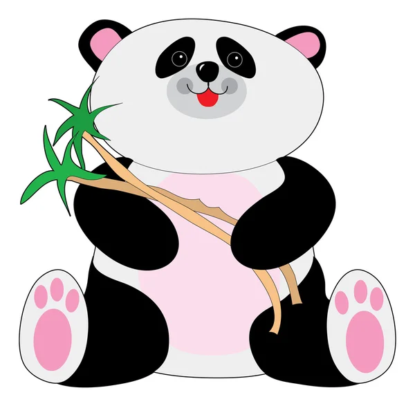 Gülümseyen sevimli panda — Stok Vektör