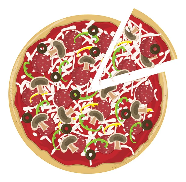 Cały pysznej pizzy — Wektor stockowy