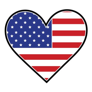 bir kalp şeklinde Amerikan bayrağı