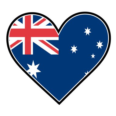 Australian flag in the shape of heart clipart