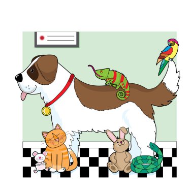 Group of pets standing together i clipart