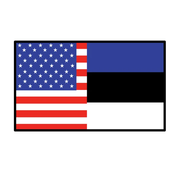 Flagga som är halv Amerikan och Estland — Stock vektor