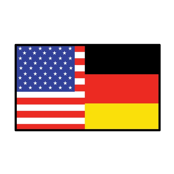 Flag that's half American and German — Stock Vector