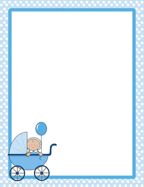 Polka dots border with baby boy — Stock Vector