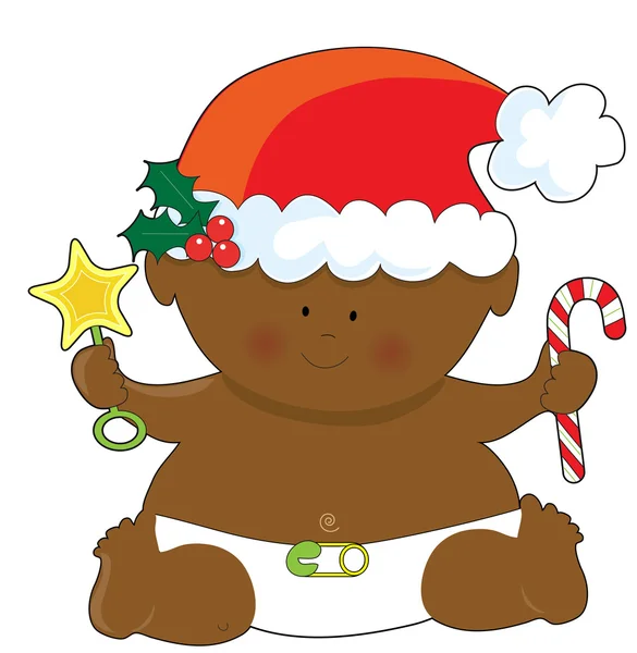 Baby dressed in a Santa hat — Stock Vector
