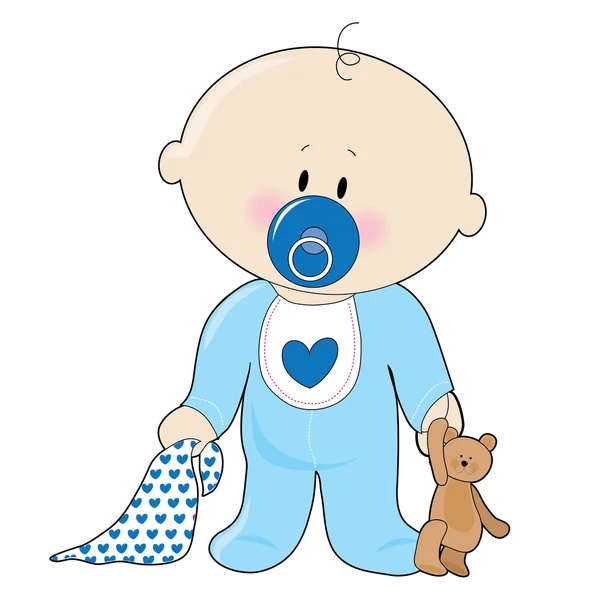 Baby boy with a soother — Stock Vector