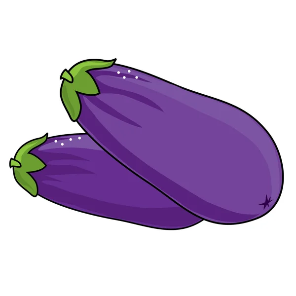 Une paire d'aubergines violettes sur fond blanc — Image vectorielle