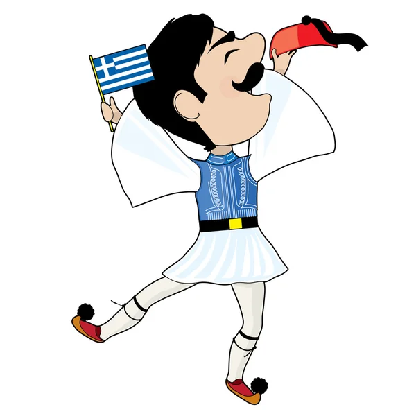 Greek Evzone dancing — Stock Vector
