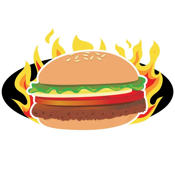 Hamburger chaud appétissant — Image vectorielle