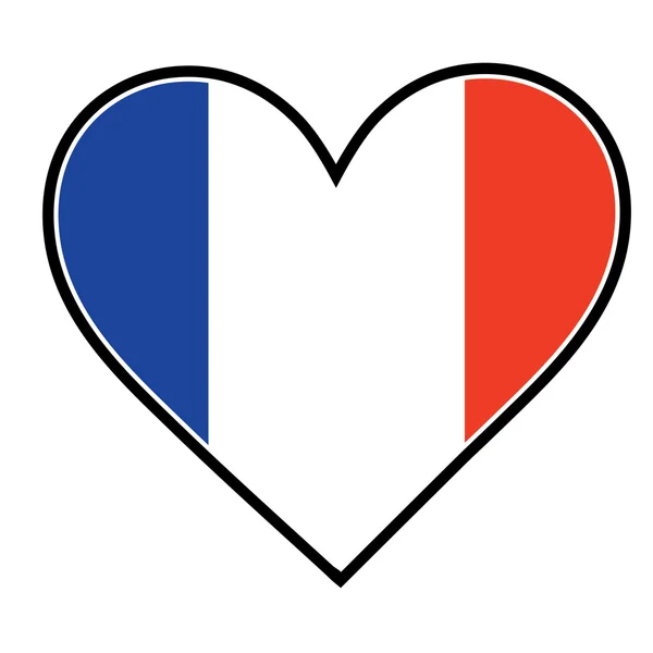 Серце огортає французький прапор. — стоковий вектор