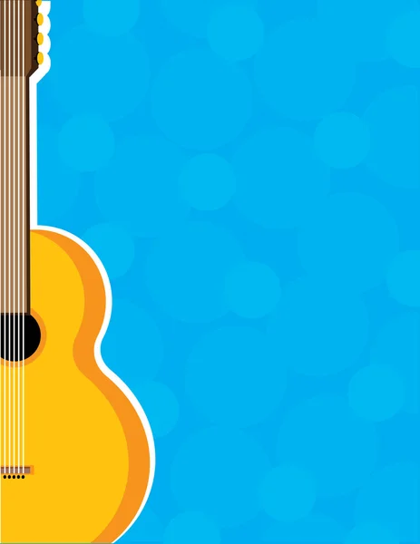 Frame with yellow guitar — Stock Vector