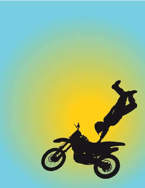Silhouette du motocross — Image vectorielle