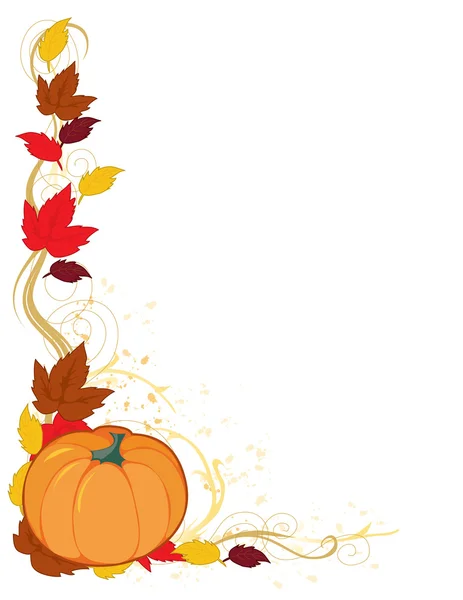 Herbst Hintergrund mit Kürbis — Stockvektor