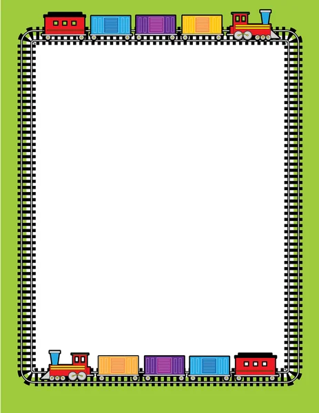 Frontera de las vías del tren — Vector de stock