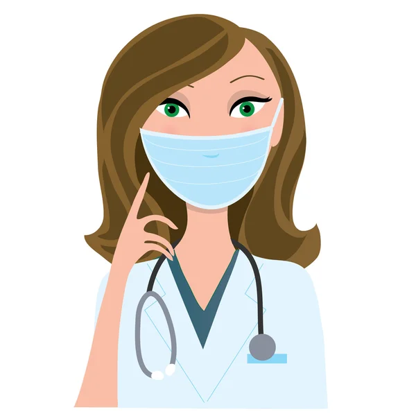 Женщина в медицинской маске — стоковый вектор