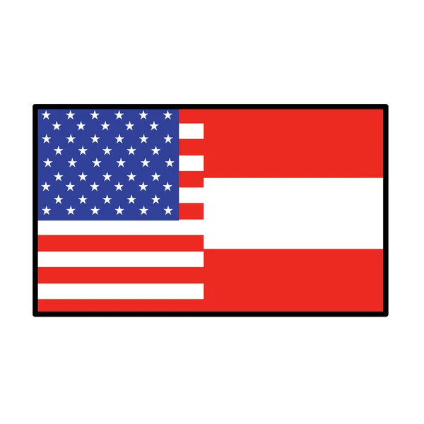 American and Austrian  flags — Stock Vector