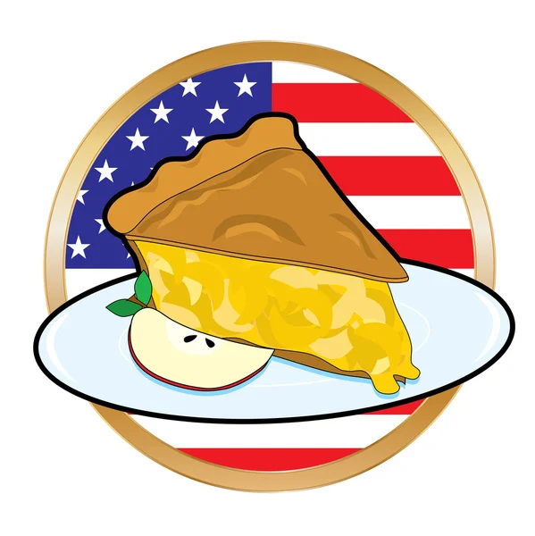 Appeltaart met Amerikaanse vlag Rechtenvrije Stockillustraties