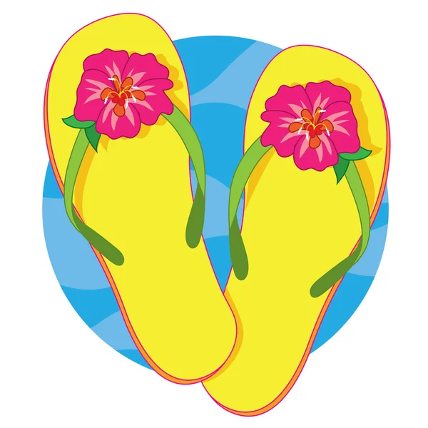 Gul flip flops Stockillustration