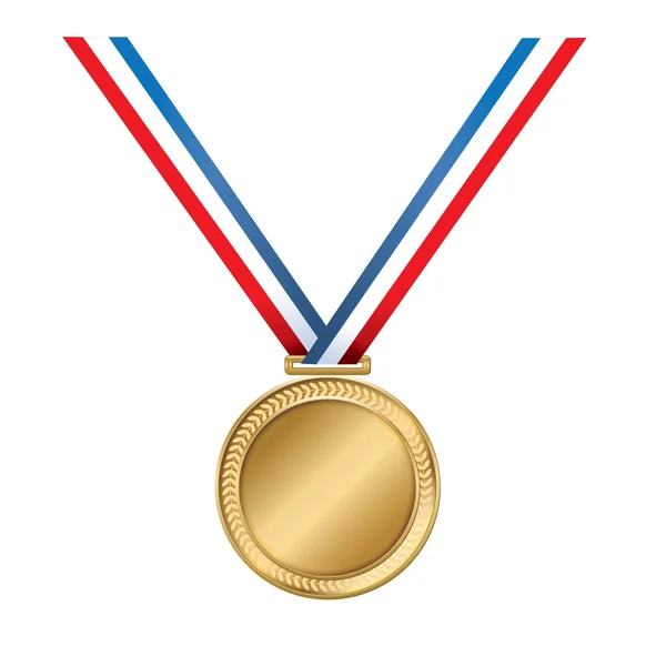 Medalha de ouro com fita Vetores De Stock Royalty-Free