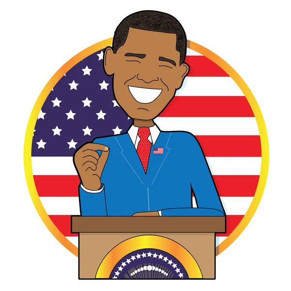 Barack Obama Presidente americano Vetores De Stock Royalty-Free