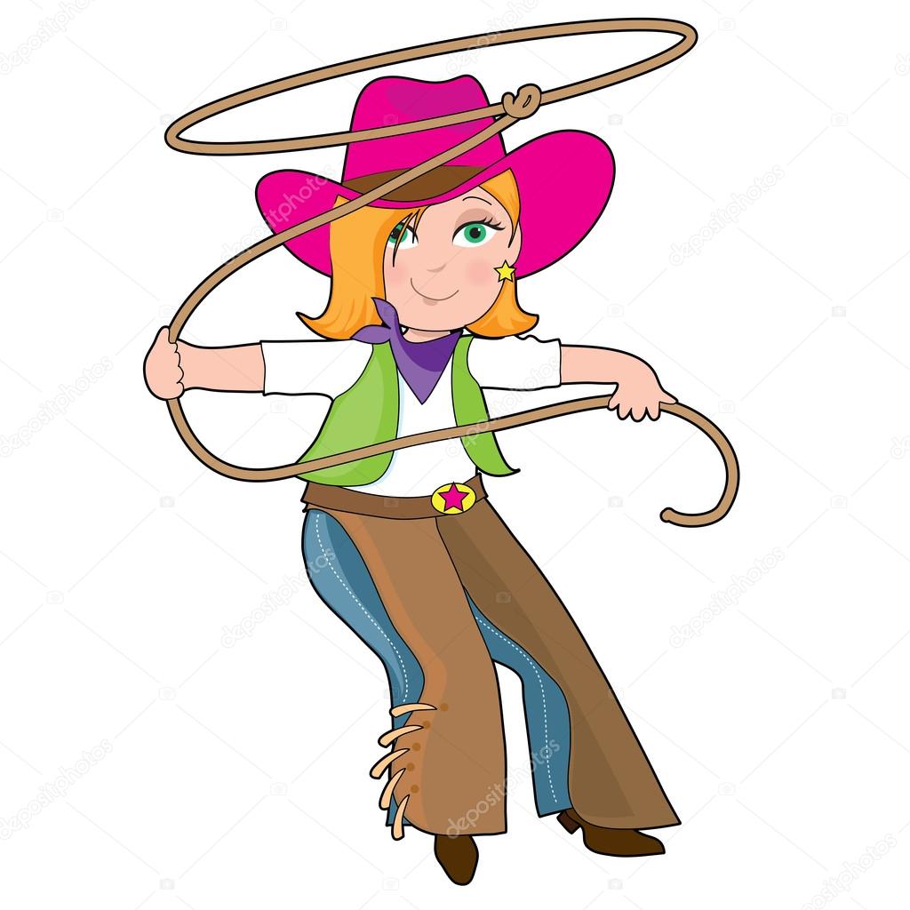 A young girl is dressed like a cowgirl