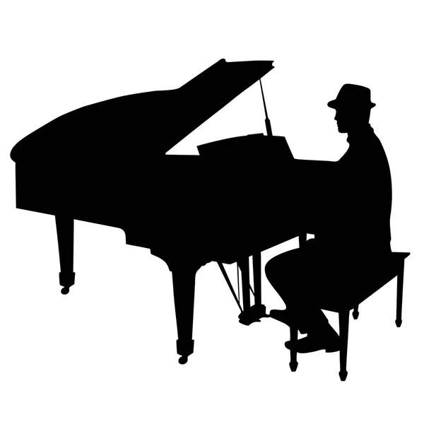 Hombre de piano — Vector de stock