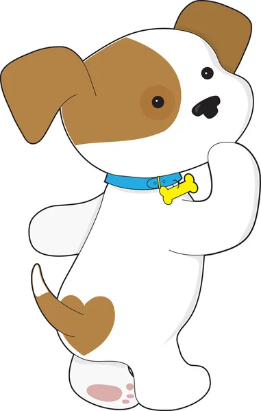 Cute puppy holding — Stock Vector