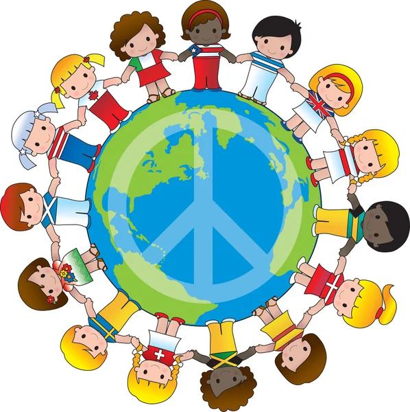 Globala barn peace-tecken — Stock vektor