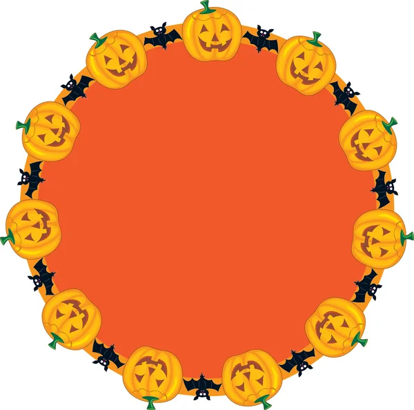 Jack O Lantern Wreath — Stock Vector