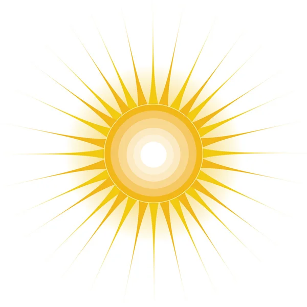 Sun with long rays — Stock Vector