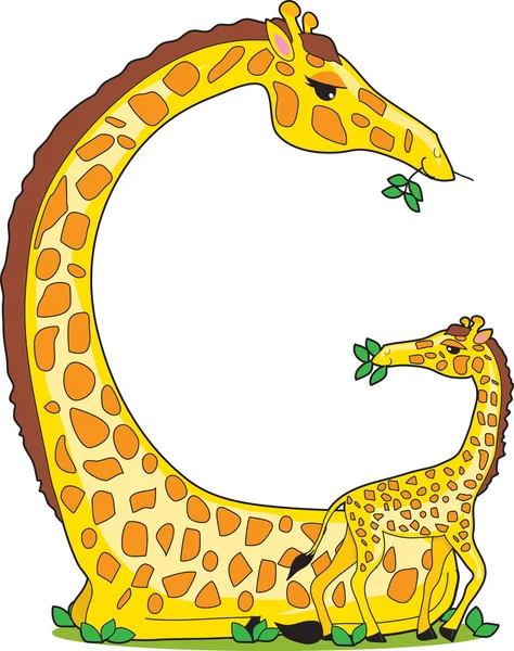 Žirafa a její dítě — Stockový vektor