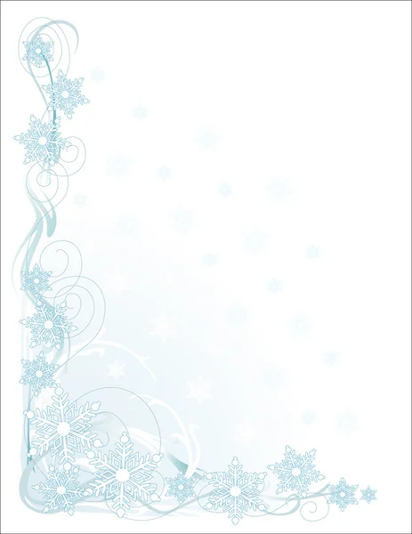 Marco con copos de nieve estilizados — Vector de stock