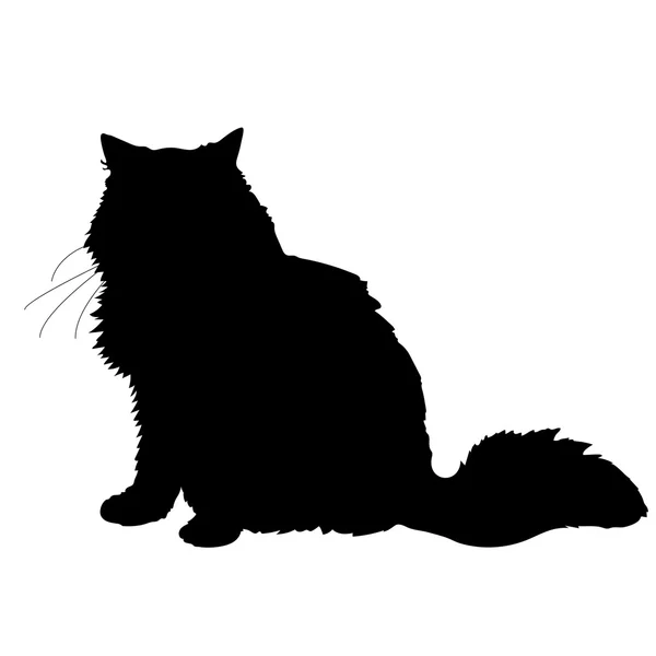 Svart siluett av en katt — Stock vektor