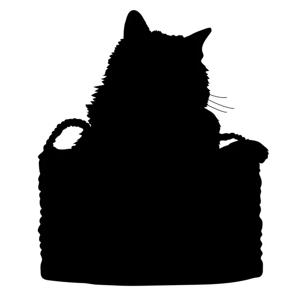 Чорний силует кота — стоковий вектор