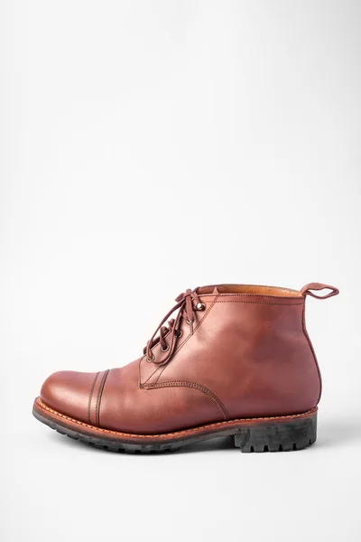 Mens brown leather boot — Stock Photo, Image