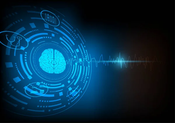 Brennpunktbefall Illustration Des Menschlichen Gehirns Und Der Elektroenzephalographie Eeg Die — Stockvektor