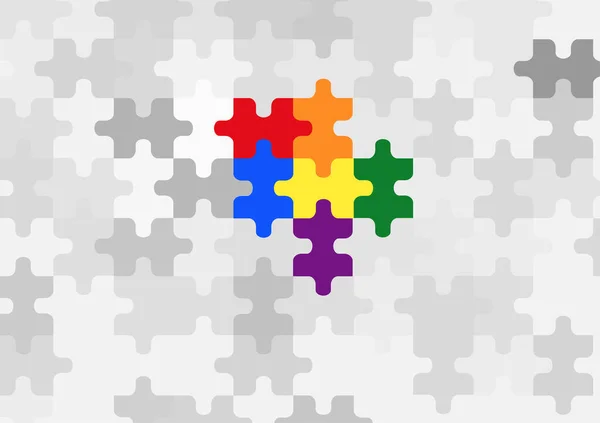 Achtergrondpatroon Van Regenboog Puzzel Symbool Van Lesbisch Homo Biseksueel Transgender — Stockvector