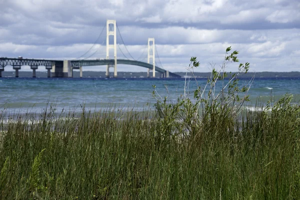 Michigan Mackinac Köprüsü — Stok fotoğraf