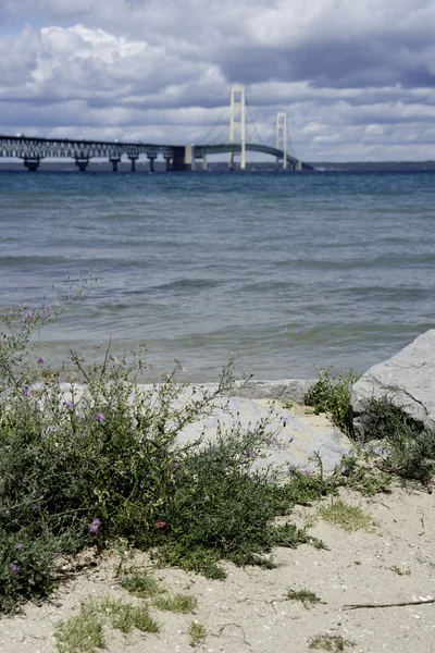 Mackinac Bridge v Michiganu — Stock fotografie