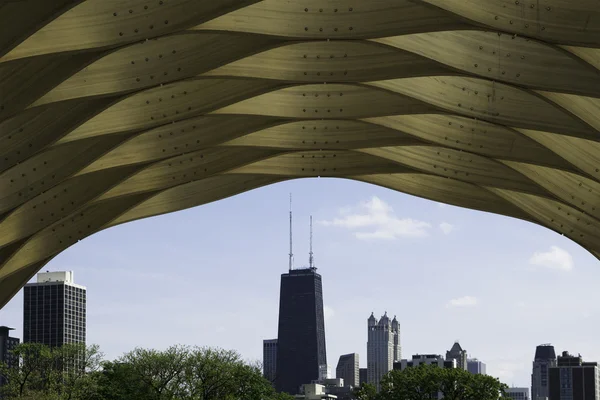 Skyline di Chicago da Lincoln Park Immagine Stock