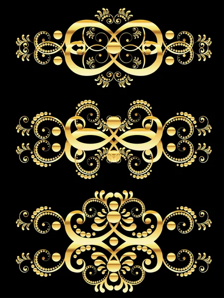 Golden Floral ornament — Stockvector