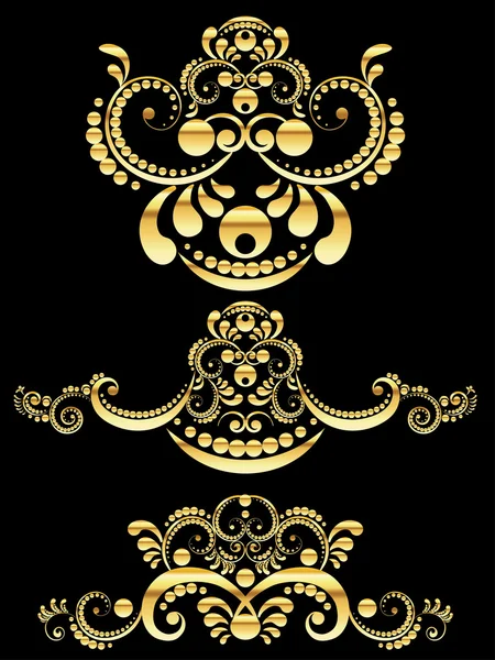 Золотой флоральный орнамент — стоковый вектор