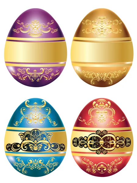 Huevos de Pascua decorativos — Vector de stock